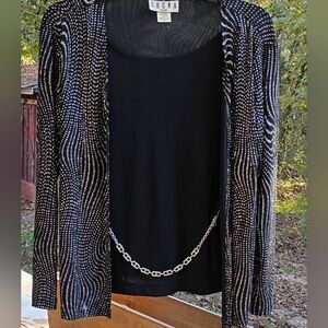 Vintage Erena Blouse With Attached Tank And Silver Chain